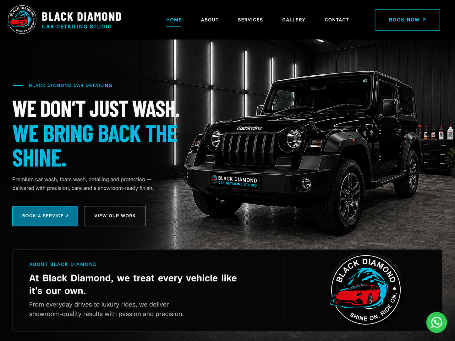 Black Diamond Car Detailing premium home page